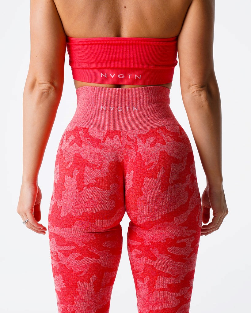 NVGTN Camo Seamless Leggings Candy Apple | JHGKC2749