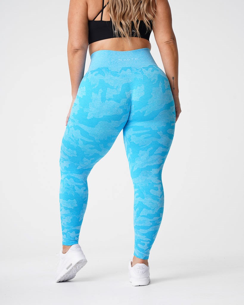 NVGTN Camo Seamless Leggings Caribbean | YKQRN3081