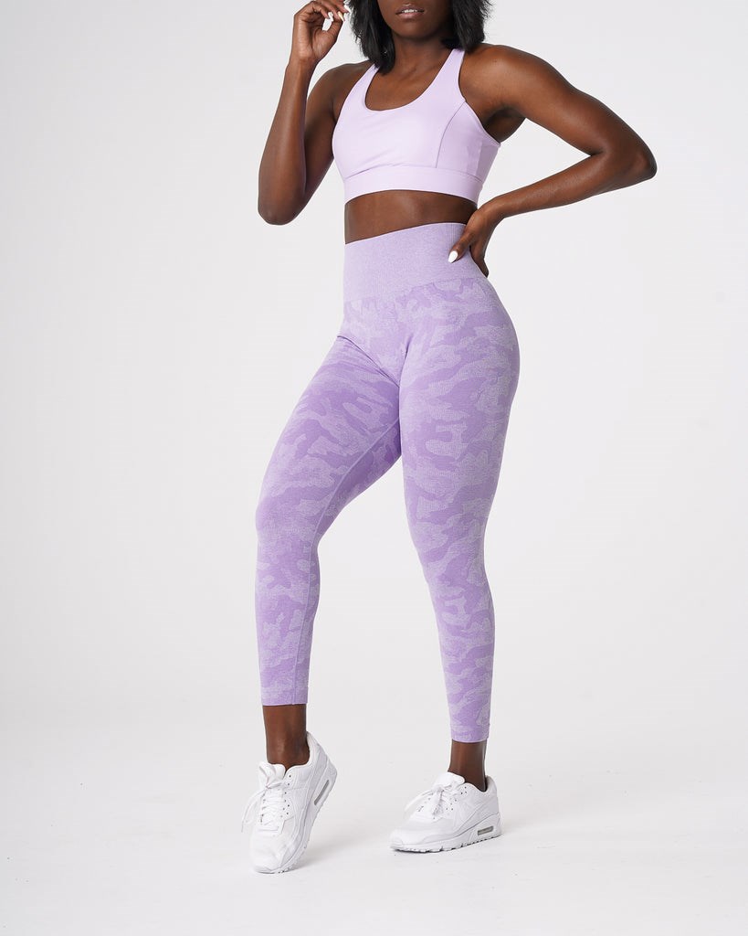 NVGTN Camo Seamless Leggings Lilac | CQHPA6014