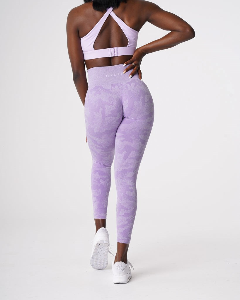 NVGTN Camo Seamless Leggings Lilac | CQHPA6014