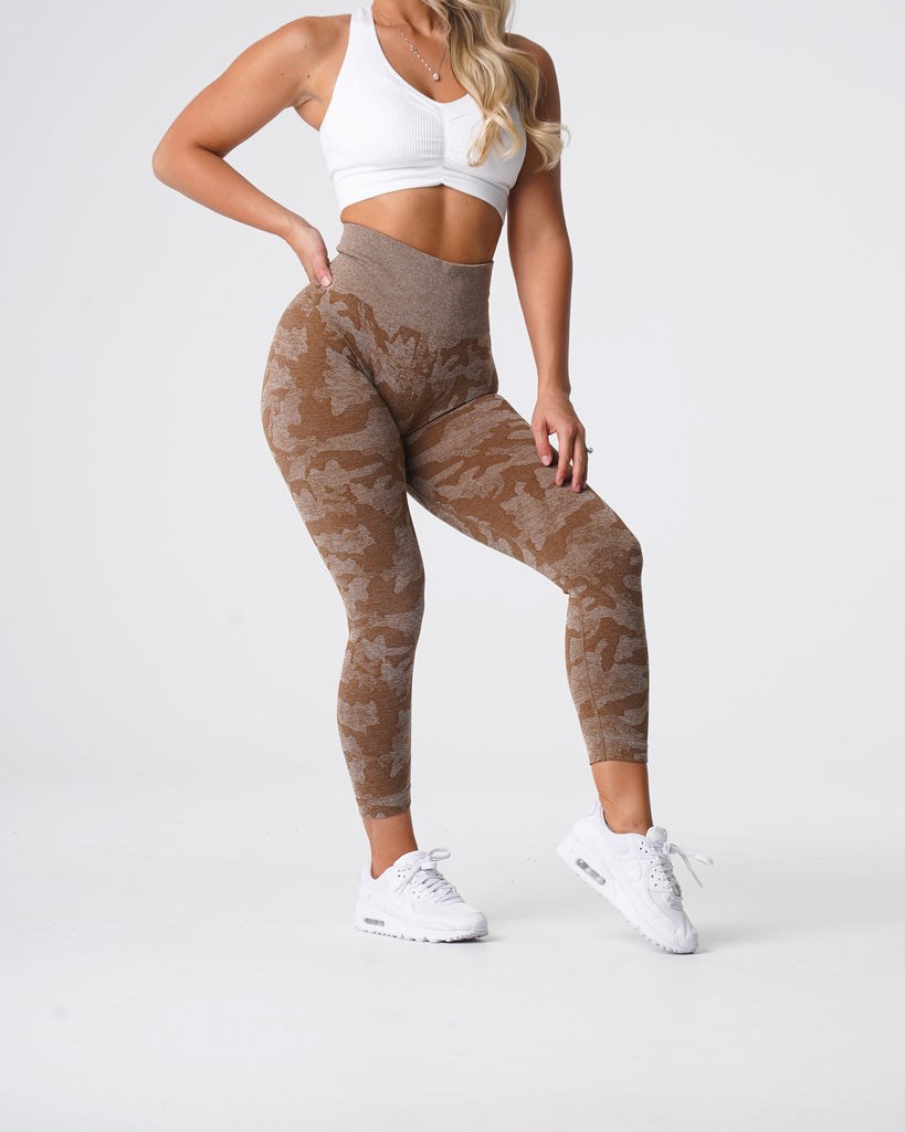 NVGTN Camo Seamless Leggings Mocha | NRTIO4620