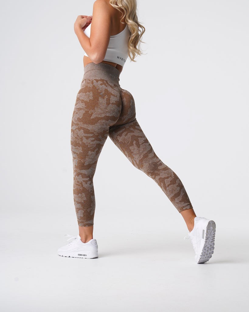 NVGTN Camo Seamless Leggings Mocha | NRTIO4620