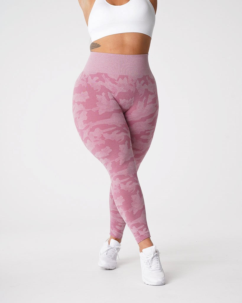 NVGTN Camo Seamless Leggings Růžové | YMNPX0187