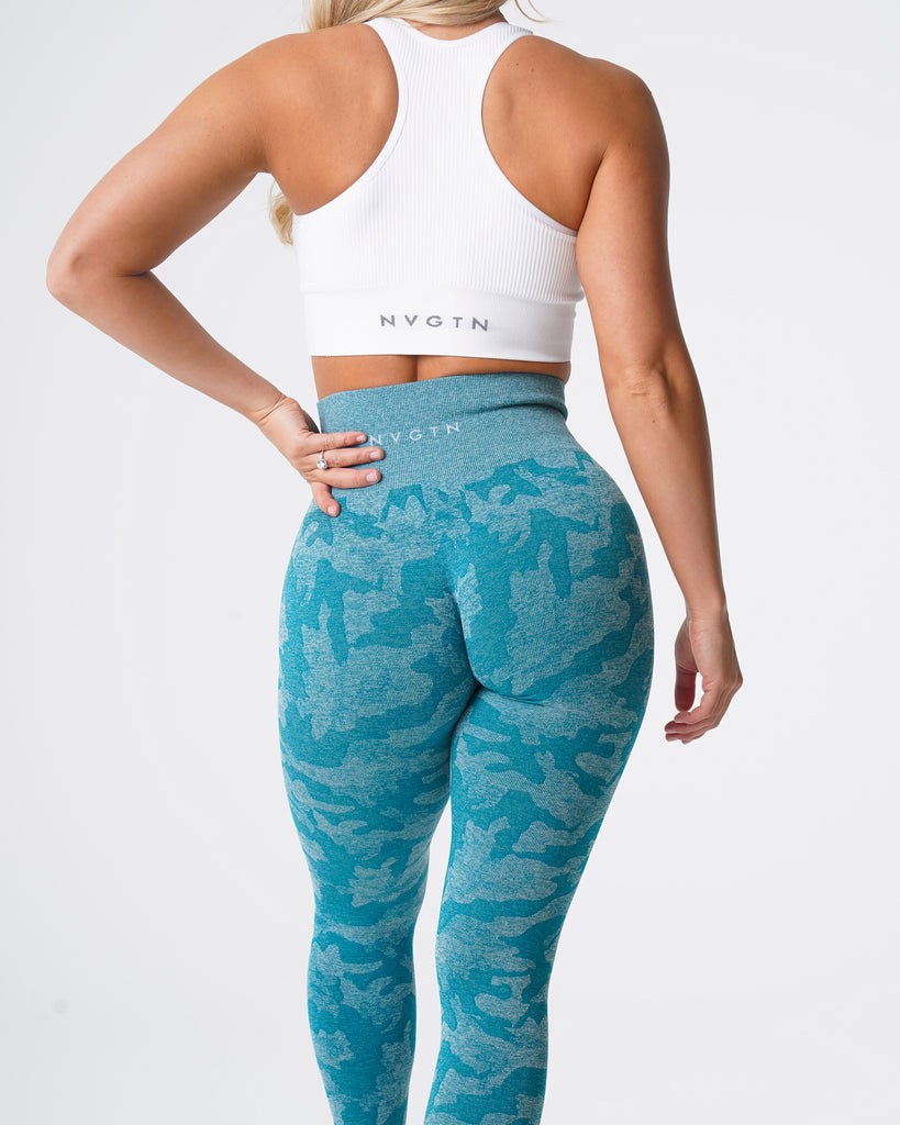 NVGTN Camo Seamless Leggings Teal | ZTXGH7915