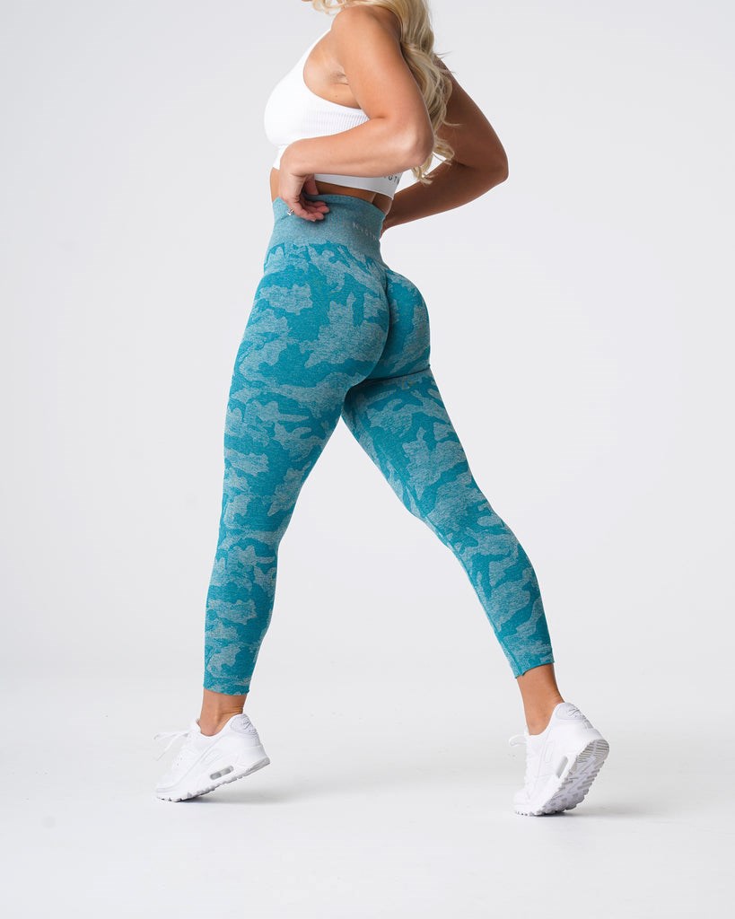 NVGTN Camo Seamless Leggings Teal | ZTXGH7915