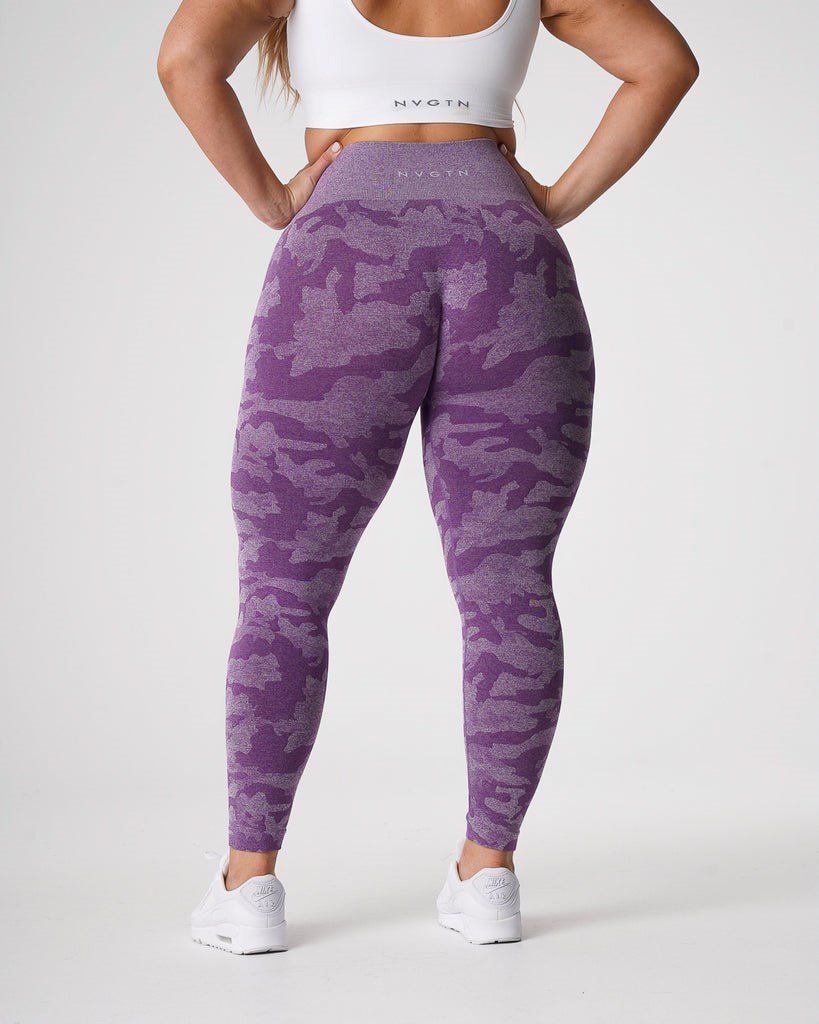 NVGTN Camo Seamless Leggings Violet | THDJO1956