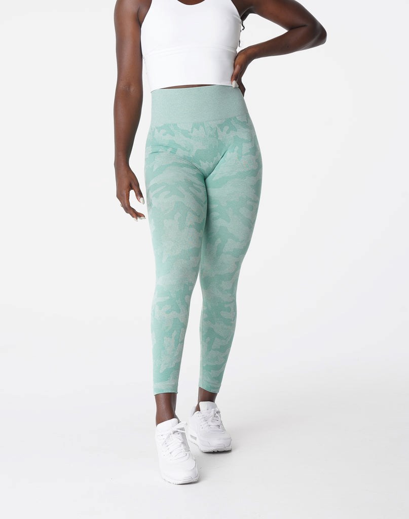 NVGTN Camo Seamless Leggings Zelene | GBCSR5946