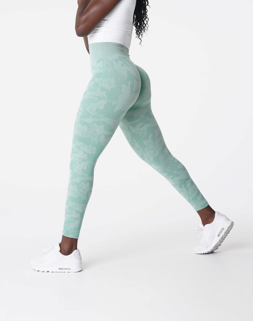 NVGTN Camo Seamless Leggings Zelene | GBCSR5946