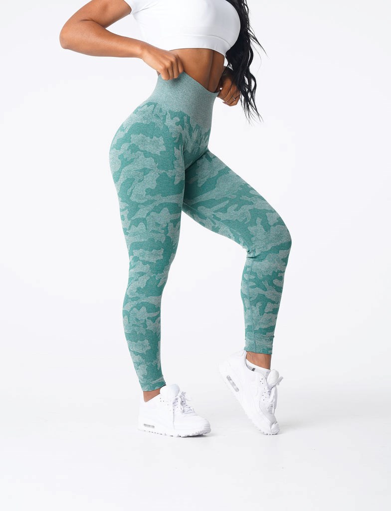 NVGTN Camo Seamless Leggings Zelene | SAGXT1238