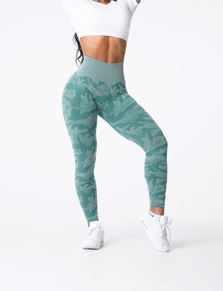 NVGTN Camo Seamless Leggings Zelene | SAGXT1238