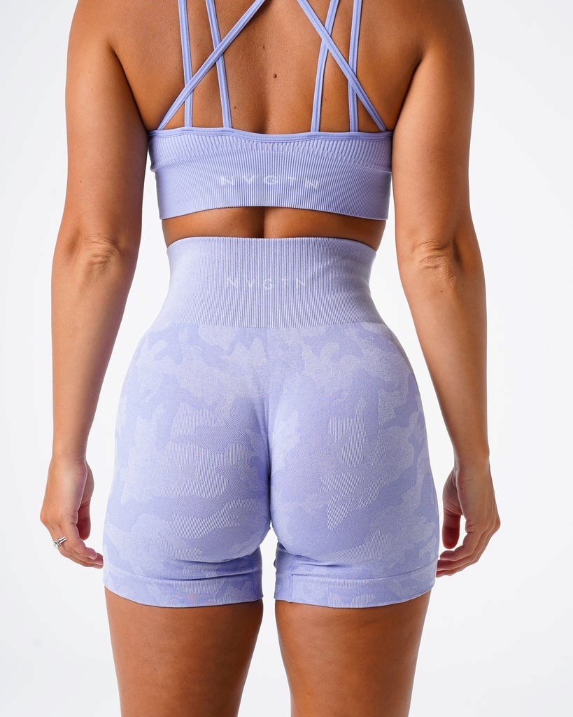 NVGTN Camo Seamless Shorts Periwinkle | BCVYX7985