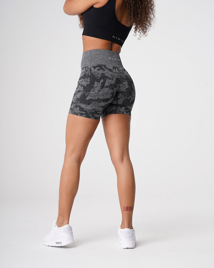 NVGTN Camo Seamless Shorts Černé | QLKBG5032