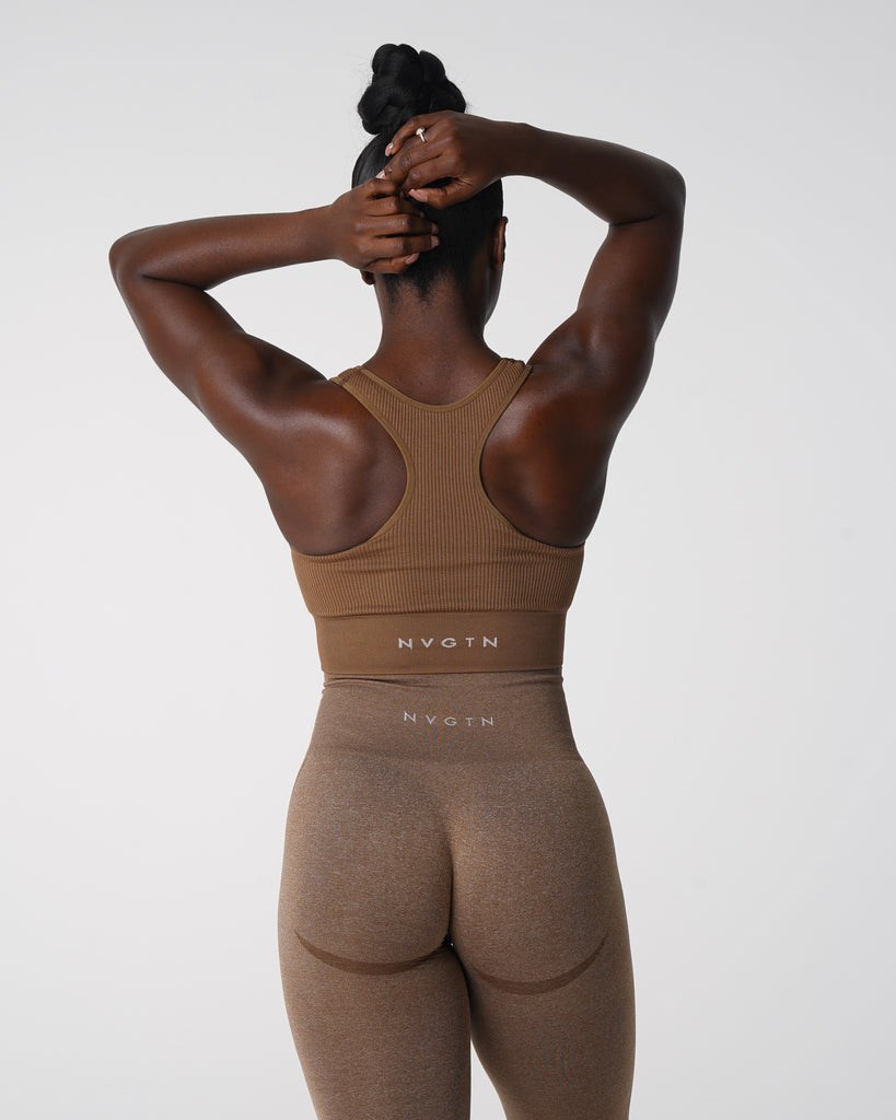 NVGTN Cinched Seamless Bra Mocha | TXCVS3921