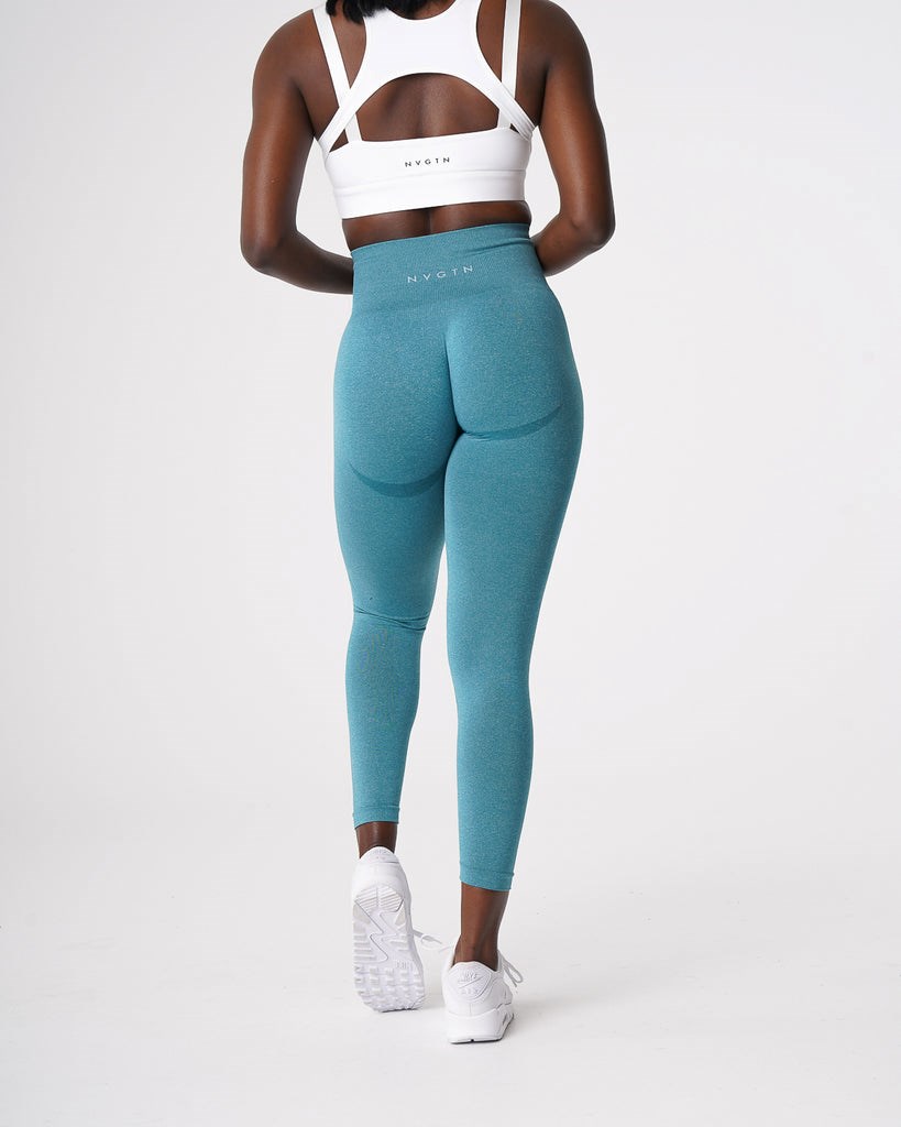 NVGTN Contour Seamless Leggings Teal | RNGMB2719