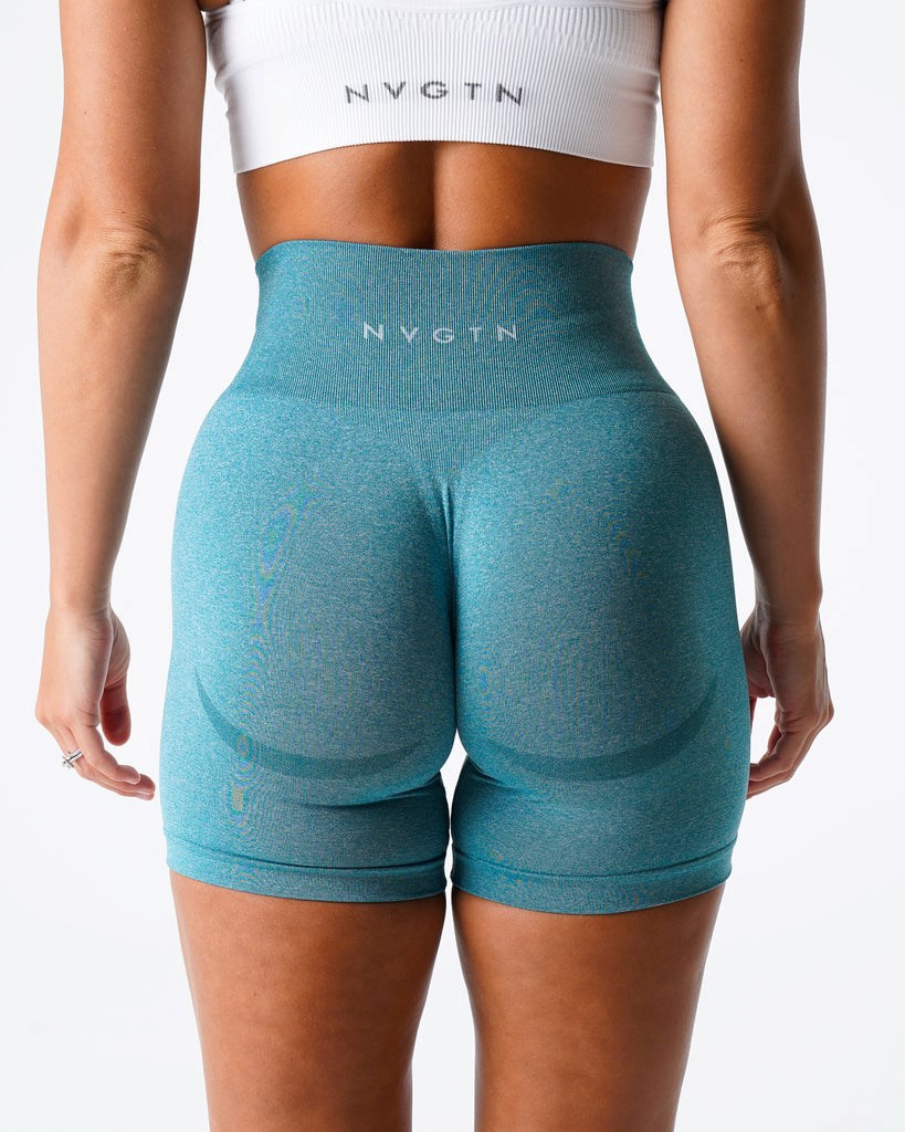 NVGTN Contour Seamless Shorts Teal | CZPFB5946