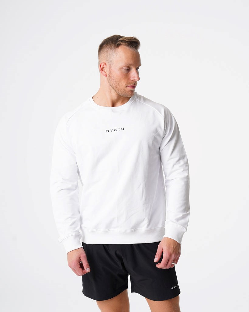 NVGTN Crew Neck Sweatshirt Bílé | LFYRE1095