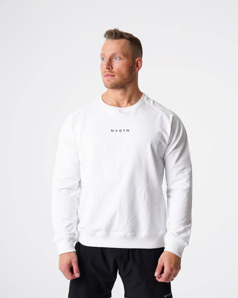 NVGTN Crew Neck Sweatshirt Bílé | LFYRE1095