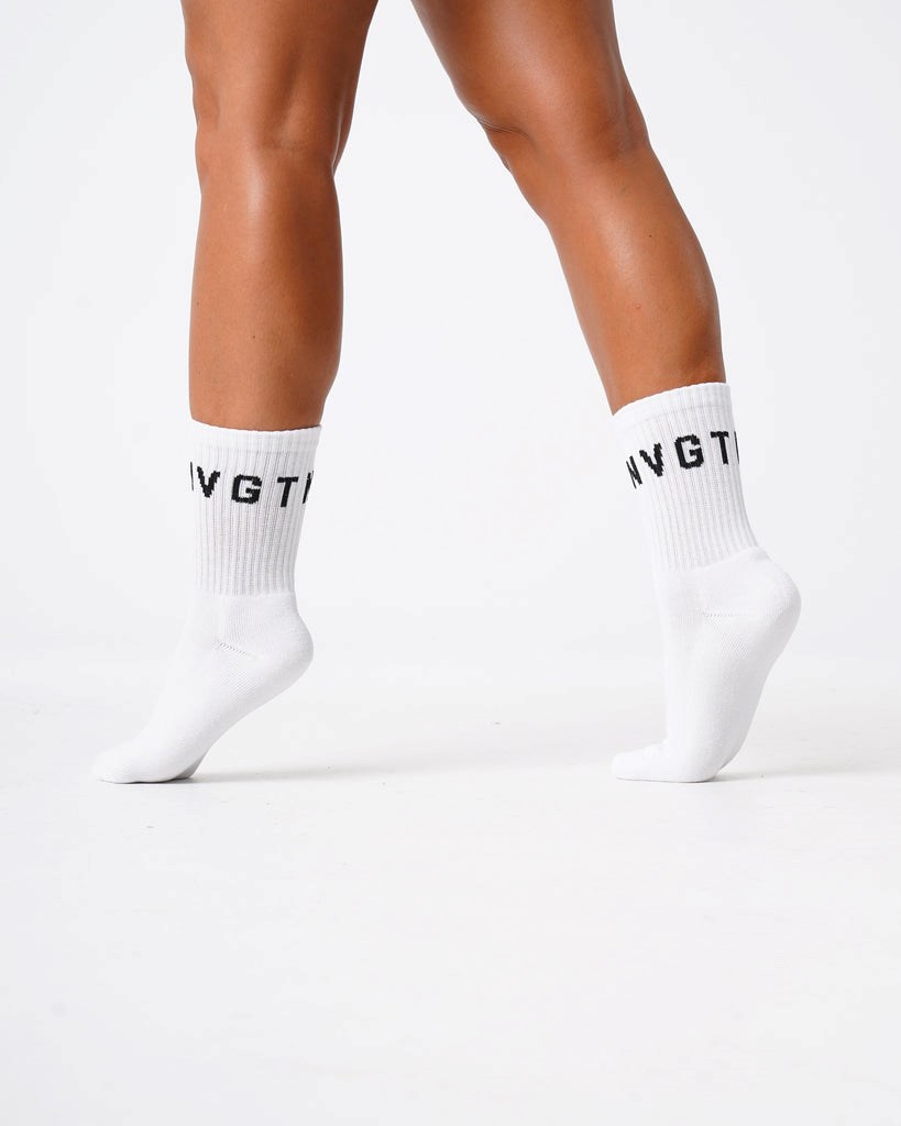 NVGTN Crew Socks Bílé | UNLOF0619