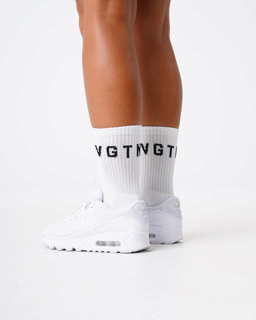 NVGTN Crew Socks Bílé | UNLOF0619