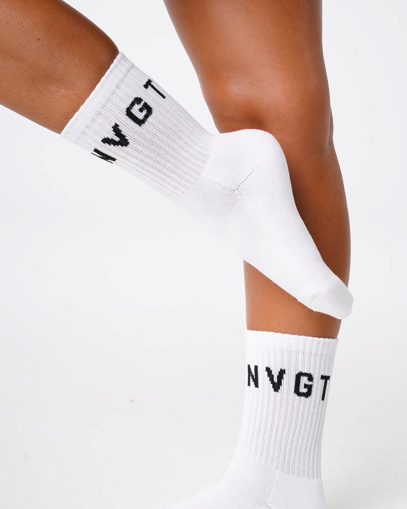 NVGTN Crew Socks Bílé | UNLOF0619