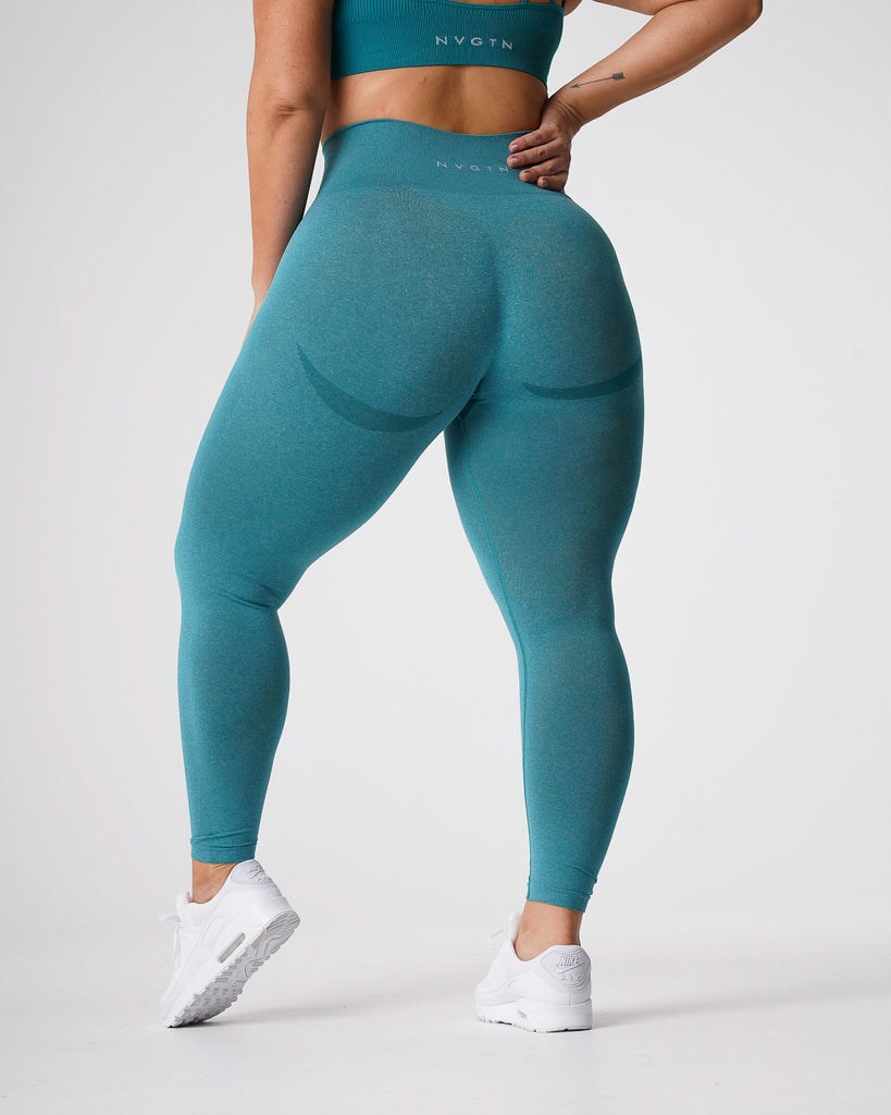 NVGTN Curve Seamless Leggings Teal | DLKOJ1578