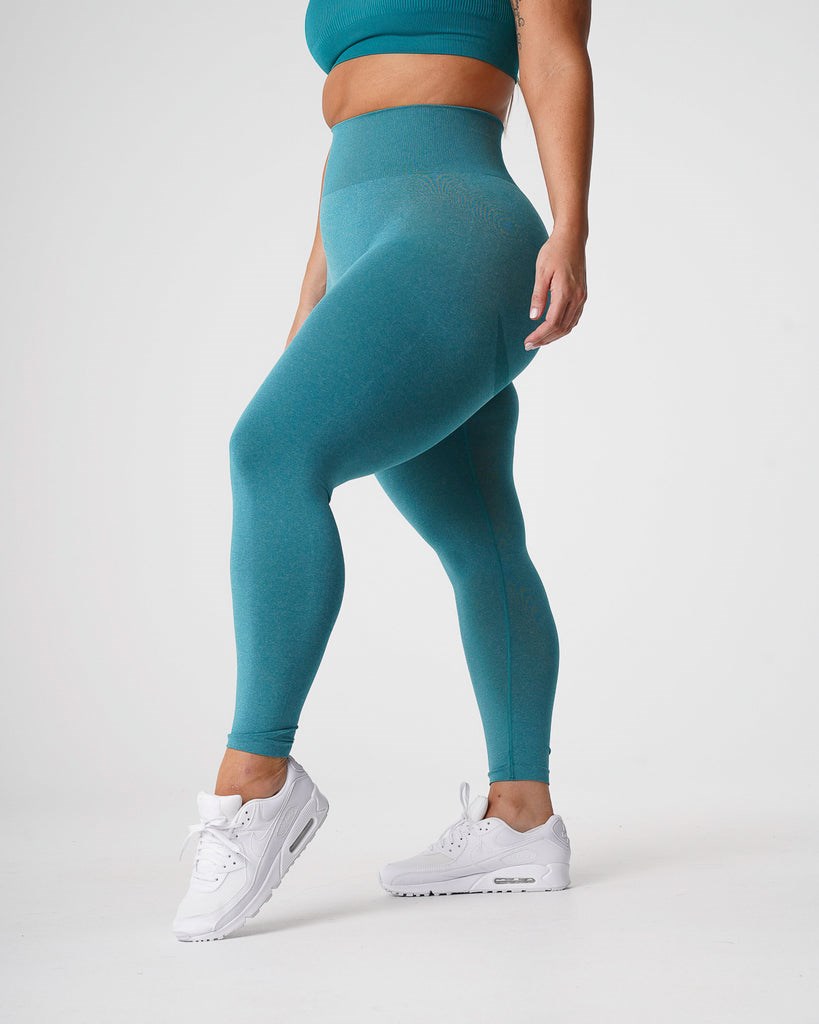 NVGTN Curve Seamless Leggings Teal | DLKOJ1578