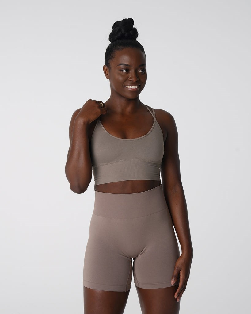 NVGTN Flourish Seamless Bra Taupe | KWNGU1486