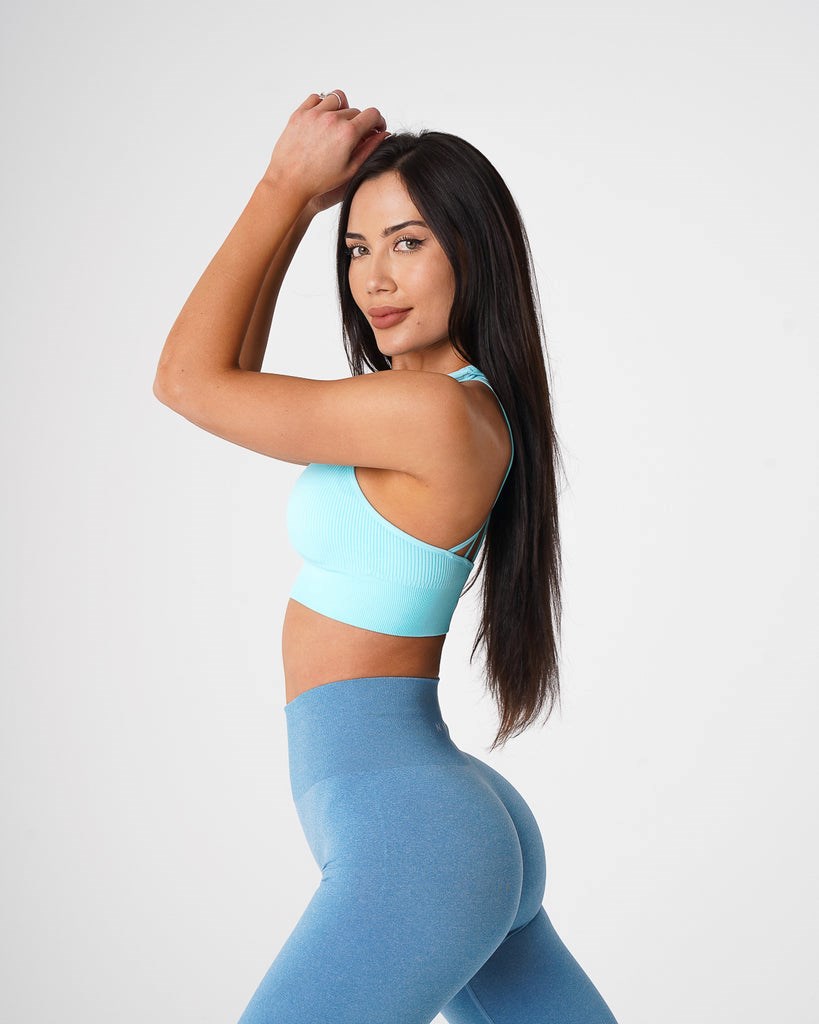 NVGTN Galaxy Žebrovaný Seamless Bra Aqua | ATRYC7926