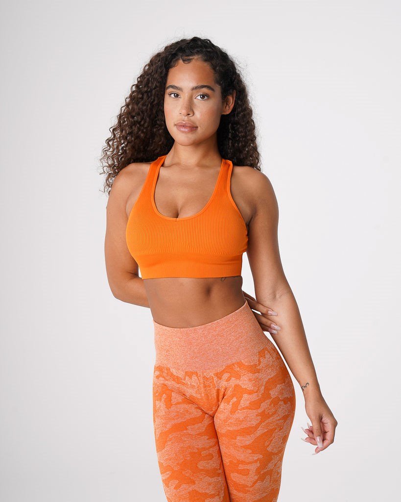 NVGTN Galaxy Žebrovaný Seamless Bra Oranžové | PBOGZ6182