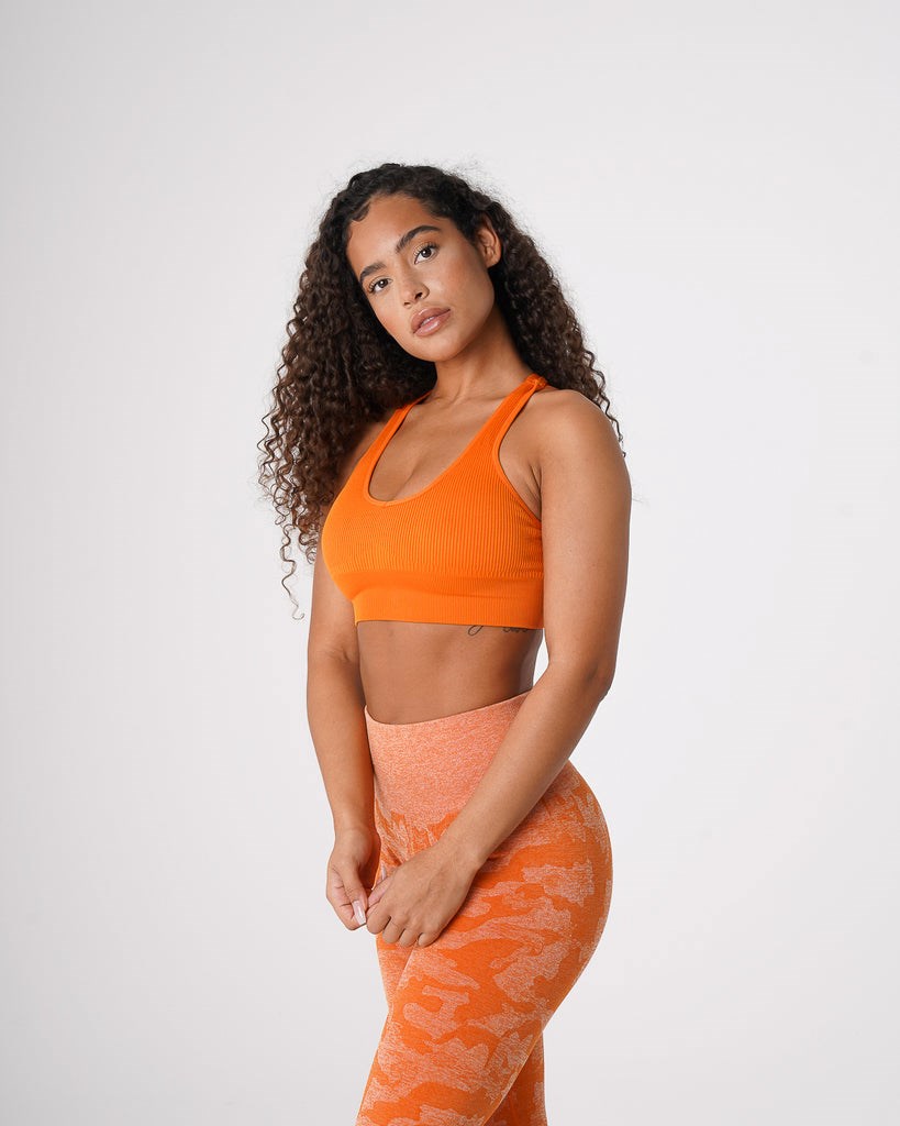 NVGTN Galaxy Žebrovaný Seamless Bra Oranžové | RHLNK2301