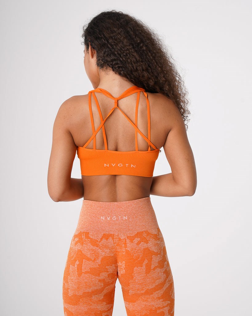 NVGTN Galaxy Žebrovaný Seamless Bra Oranžové | RHLNK2301