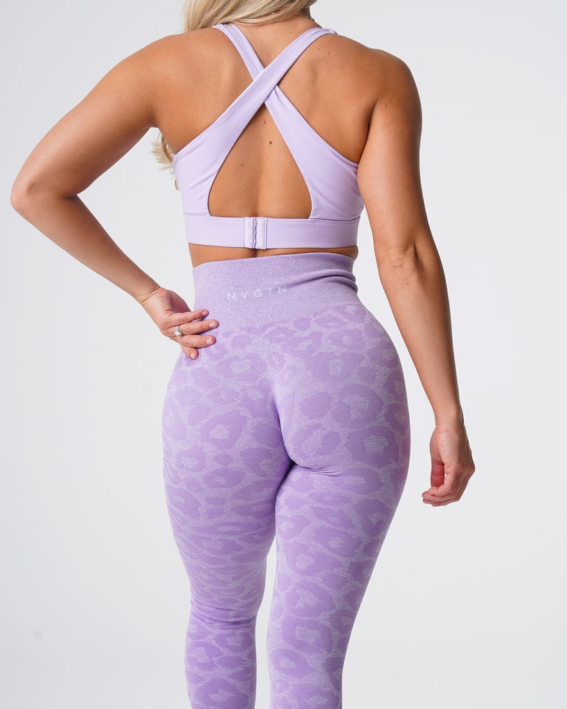 NVGTN Leopard Seamless Leggings Lilac | VRIPG3907