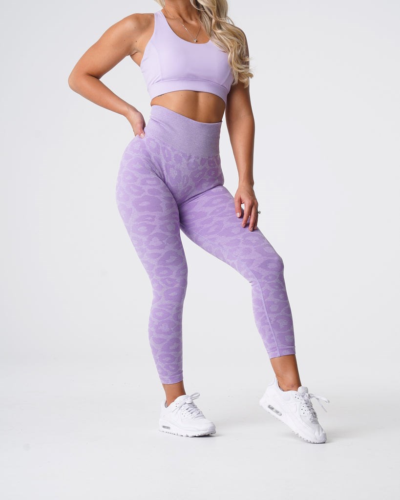 NVGTN Leopard Seamless Leggings Lilac | VRIPG3907