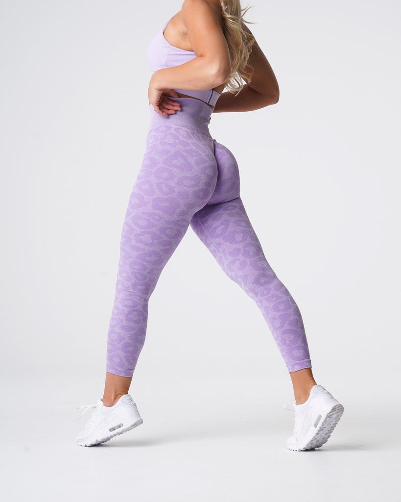 NVGTN Leopard Seamless Leggings Lilac | VRIPG3907