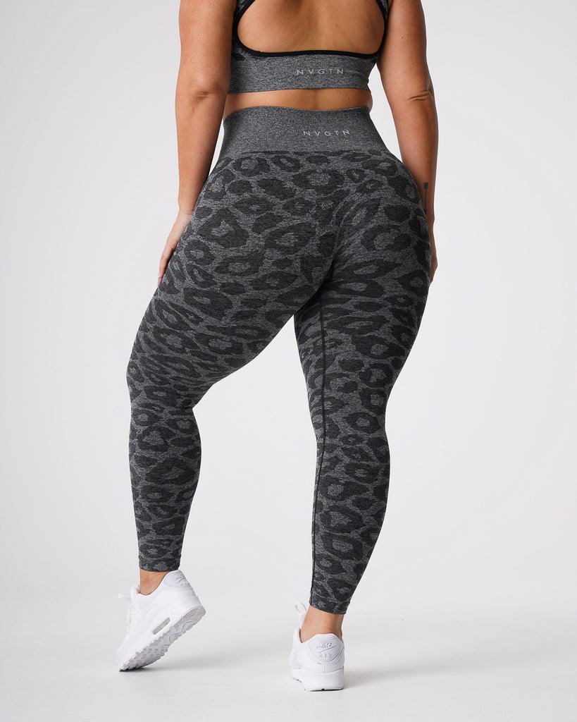 NVGTN Leopard Seamless Leggings Černé | LMQSX9562