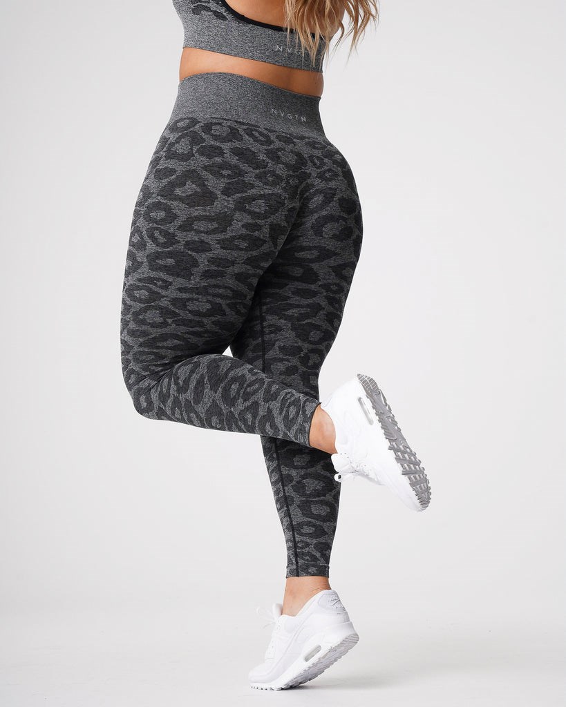 NVGTN Leopard Seamless Leggings Černé | LMQSX9562