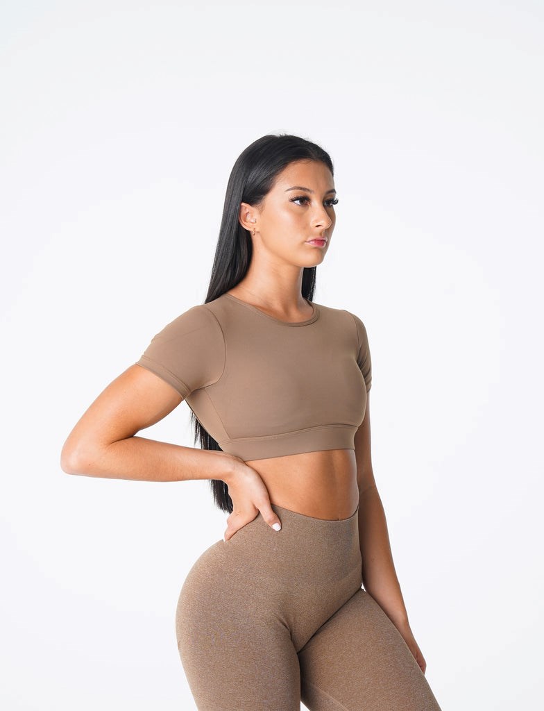 NVGTN Open Back Tee Mocha | WXFMD9625