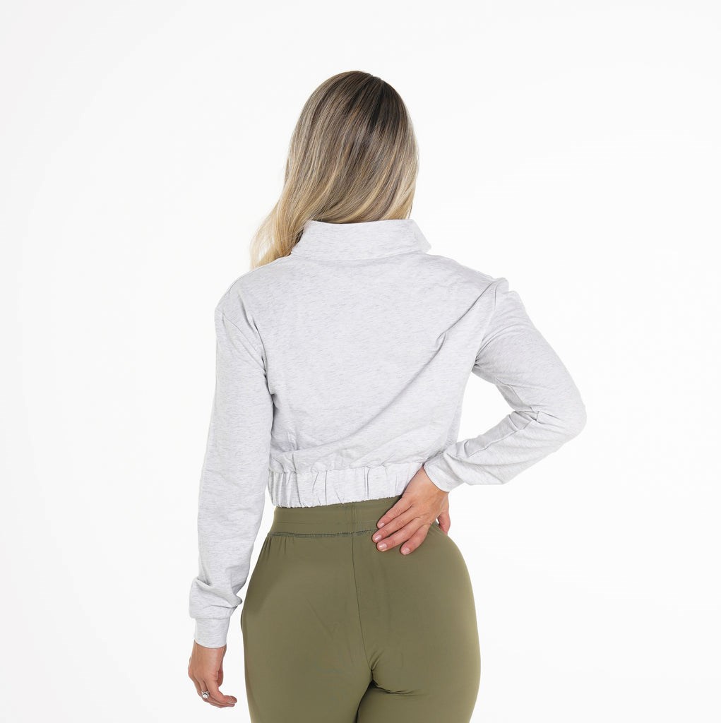 NVGTN Power Cropped Pullover Světle Šedé | MAXNB7962