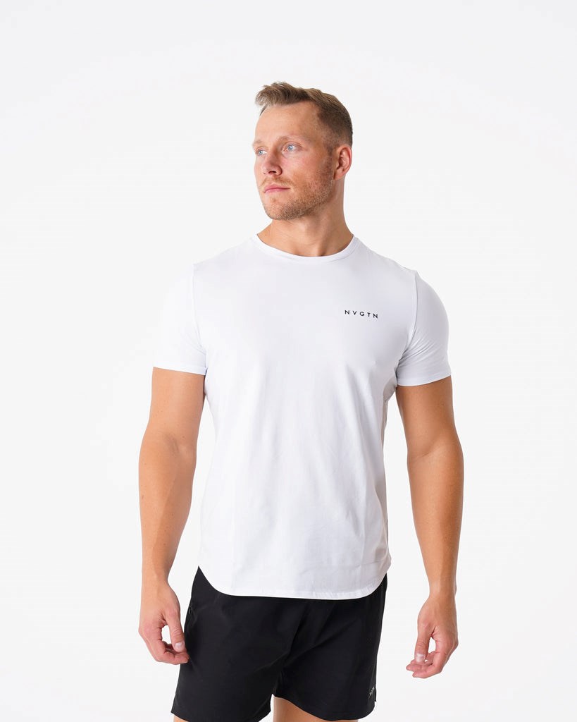 NVGTN Pulse Fitted Tee Bílé | VMHBZ6382