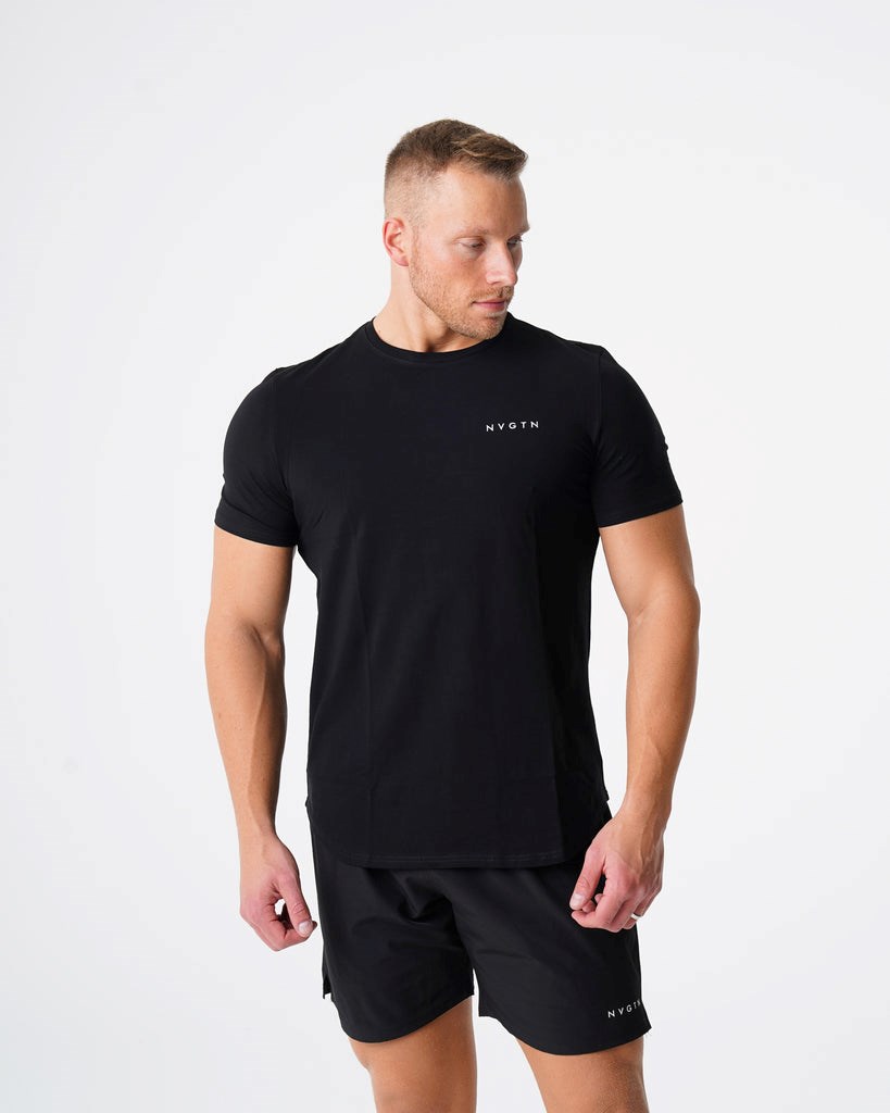 NVGTN Pulse Fitted Tee Černé | DPSTM8735