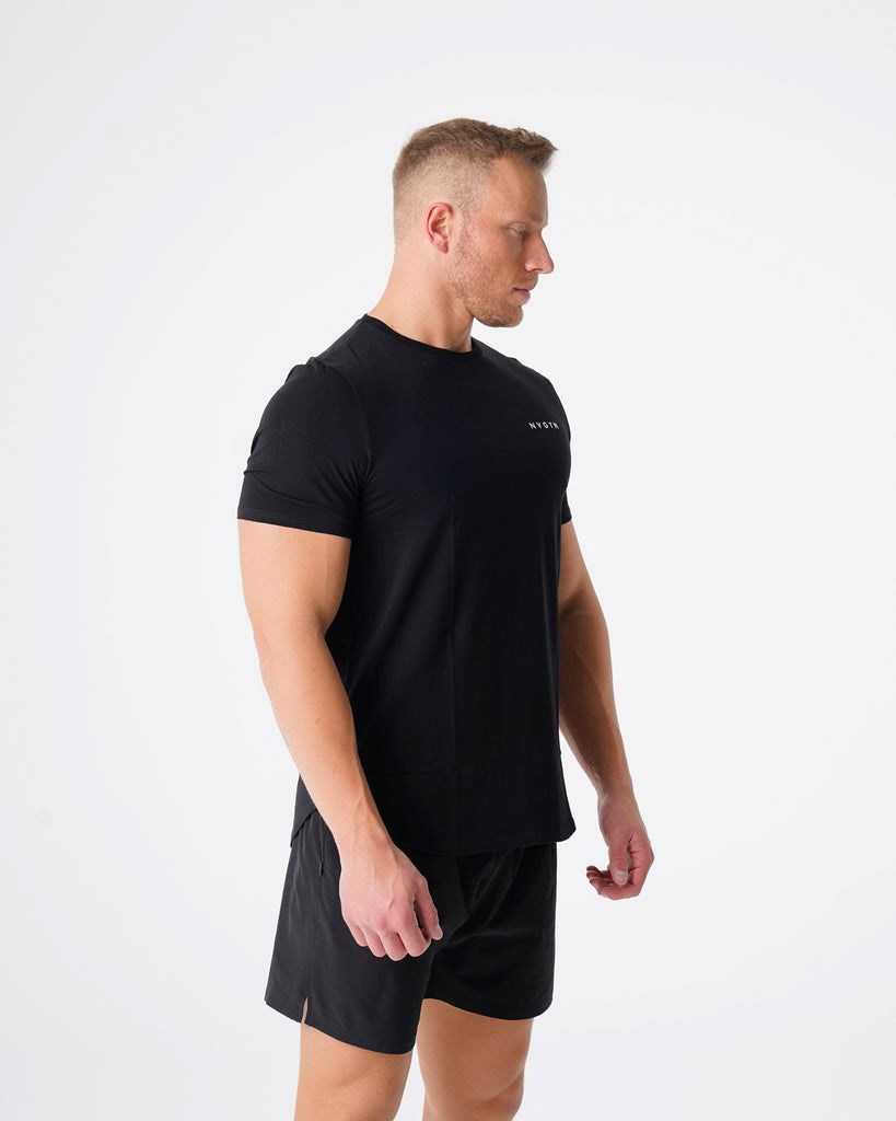 NVGTN Pulse Fitted Tee Černé | DPSTM8735