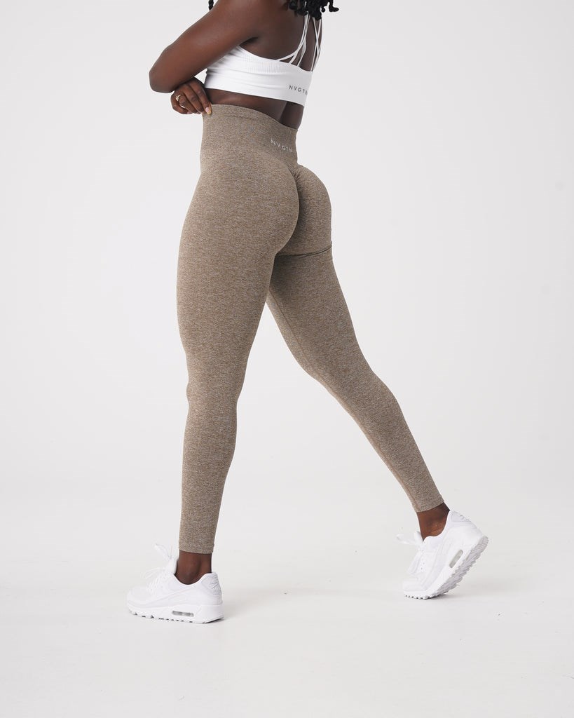 NVGTN Scrunch Seamless Leggings Mocha | THUPB6750