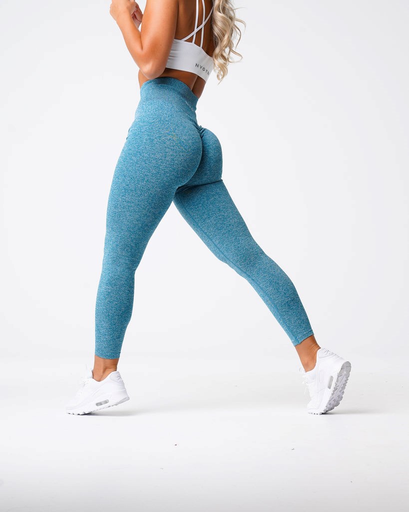 NVGTN Scrunch Seamless Leggings Teal | GZEQM3592