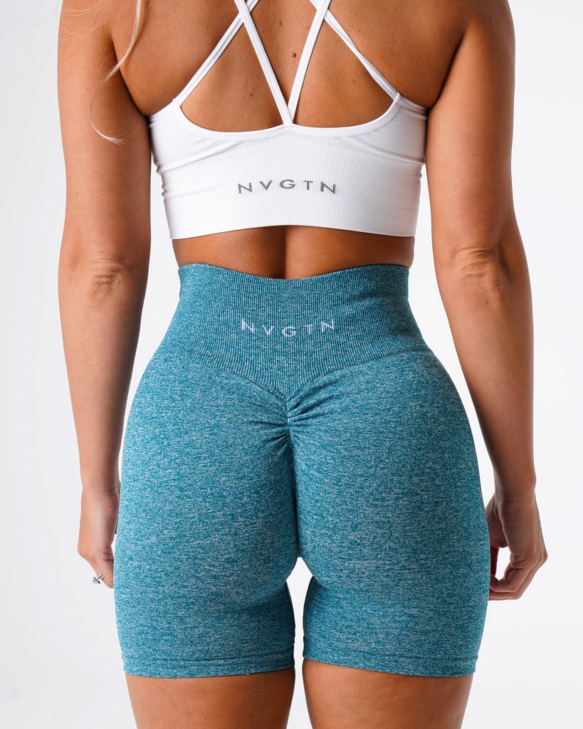 NVGTN Scrunch Seamless Shorts Teal | GQXWB1962