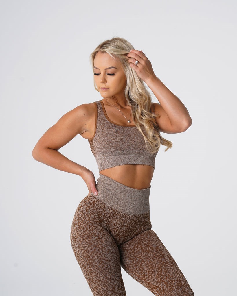 NVGTN Snakeskin Eclipse Seamless Bra Mocha | YQVDA3761