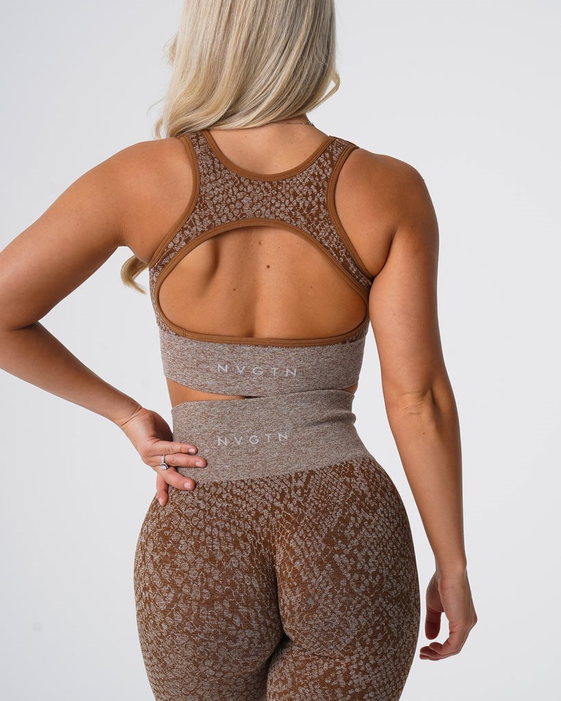 NVGTN Snakeskin Eclipse Seamless Bra Mocha | YQVDA3761