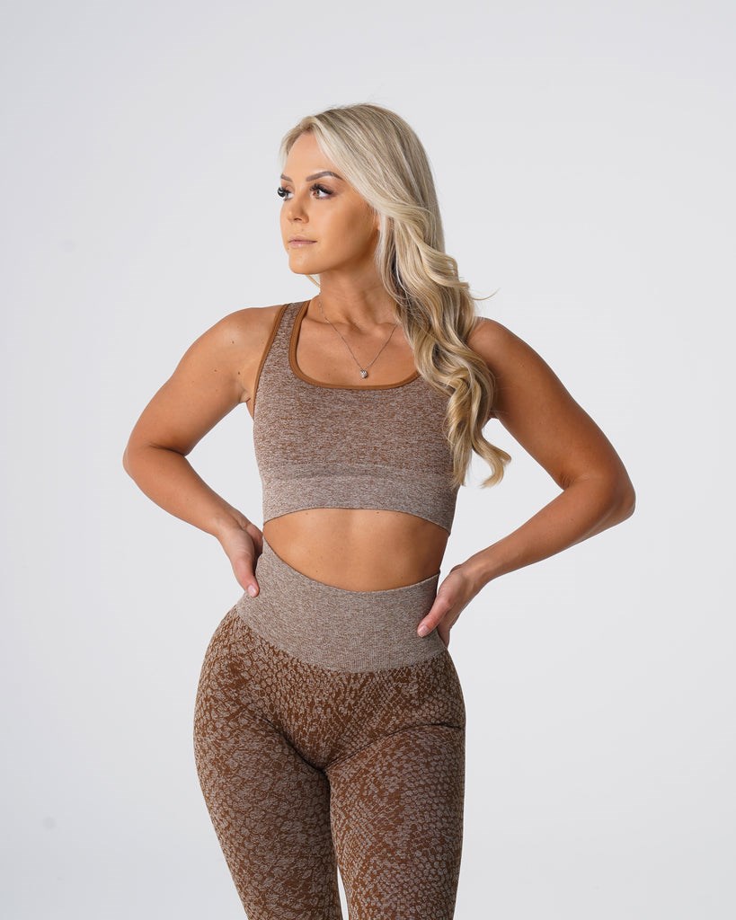 NVGTN Snakeskin Eclipse Seamless Bra Mocha | ZRYED6871