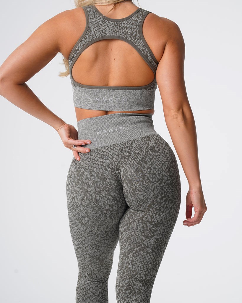 NVGTN Snakeskin Seamless Leggings Hnědožlutý Zelene | VBNDH0395