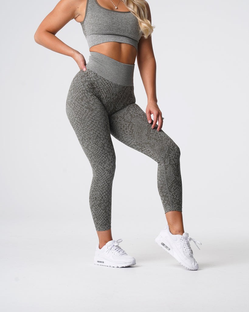 NVGTN Snakeskin Seamless Leggings Hnědožlutý Zelene | VBNDH0395