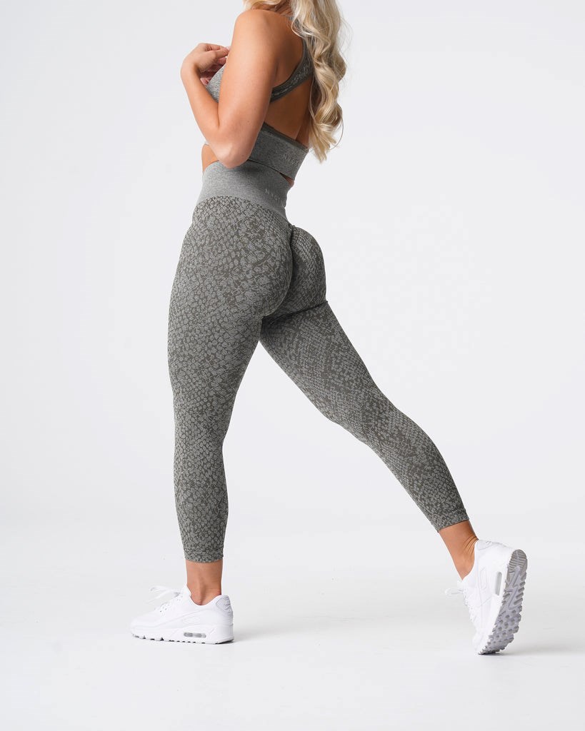 NVGTN Snakeskin Seamless Leggings Hnědožlutý Zelene | VBNDH0395